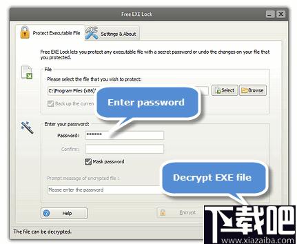 Free EXE Lock下载,软件加密,加密工具