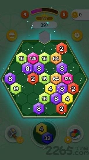 2048六角碰碰碰游戏(暂未上线),2048六角碰碰碰,消除游戏,休闲游戏